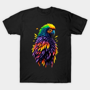 Tropical Majesty: Colorful Macaw Illustration T-Shirt